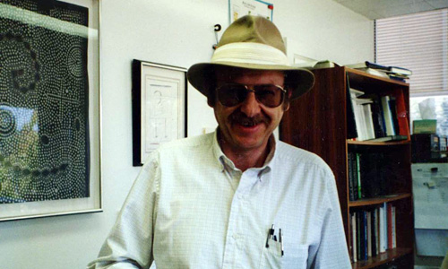 Fred Wudl in the office at UCSB